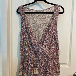 American Eagle Floral v-neck romper, size XL